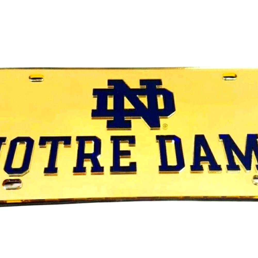 Notre Dame Fighting Irish Acrylic Mirrored License Plate